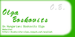 olga boskovits business card